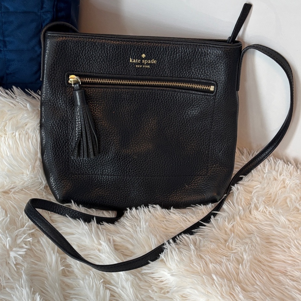 Kate Spade Black Pebbled Leather Crossbody Bag